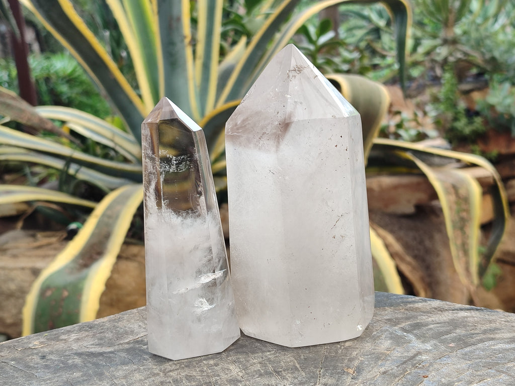 Polished Smokey Quartz Crystals x 2 From Madagascar - Toprock Gemstones and Minerals 