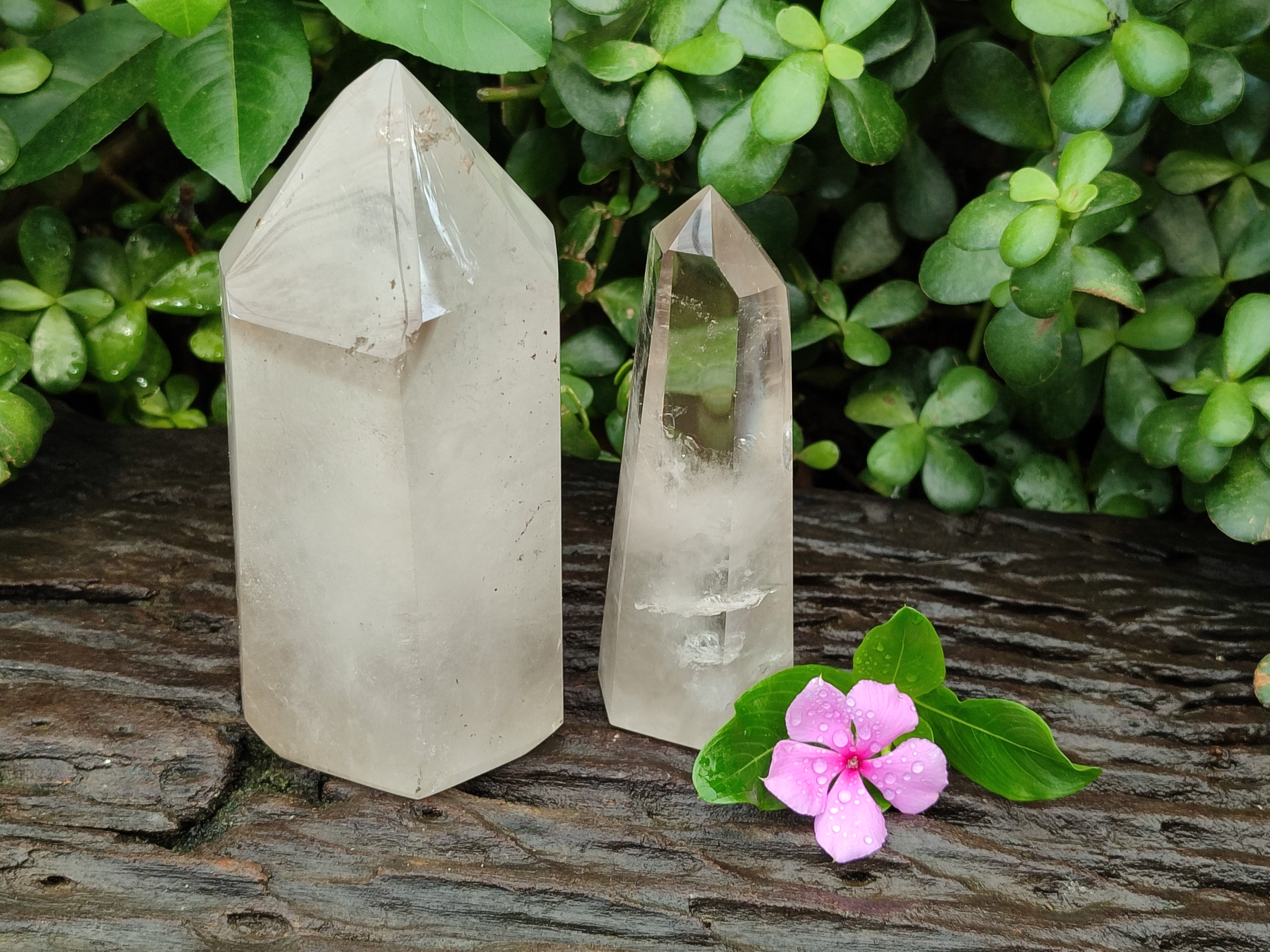 Polished Smokey Quartz Crystals x 2 From Madagascar - Toprock Gemstones and Minerals 