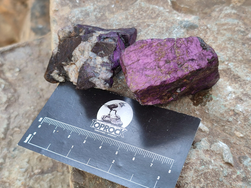 Natural Metallic Purpurite Cobbed Specimens x 12 From Erongo, Namibia - Toprock Gemstones and Minerals 