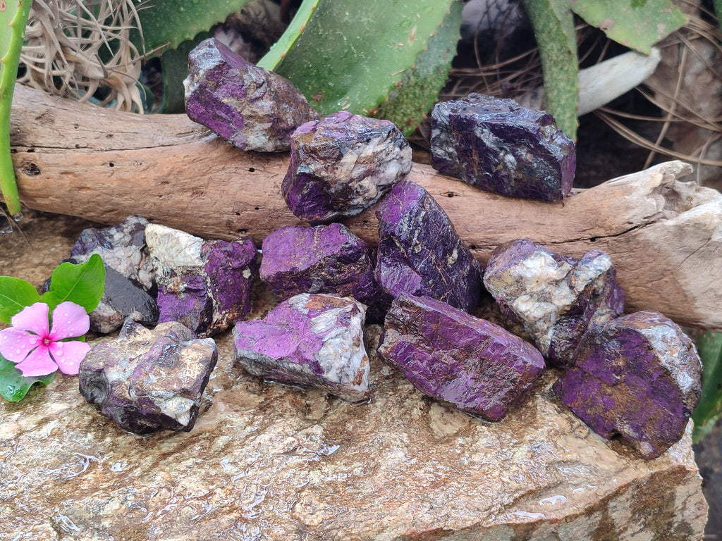 Natural Metallic Purpurite Cobbed Specimens x 12 From Erongo, Namibia - Toprock Gemstones and Minerals 