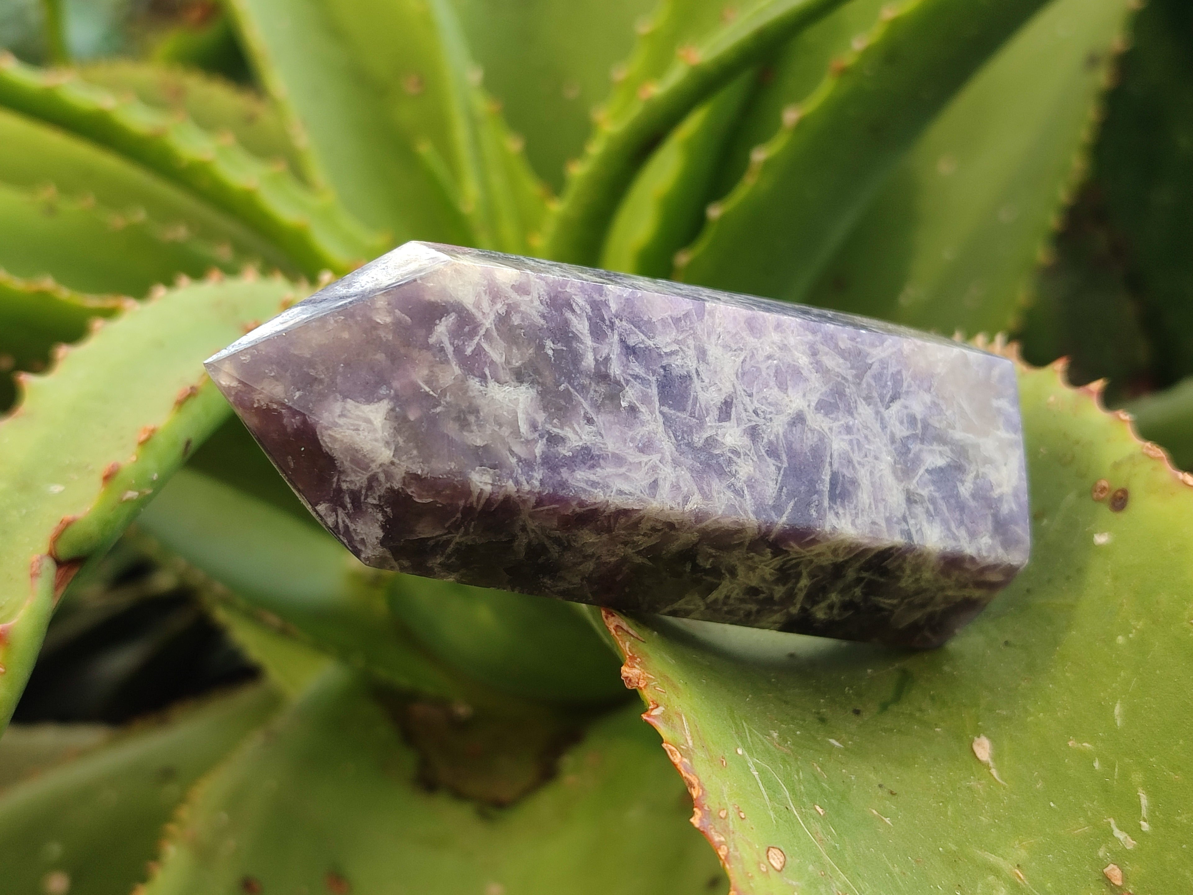 Polished Lepidolite with Pink Rubellite Points x 12 From Ambatondrazaka, Madagascar - Toprock Gemstones and Minerals 