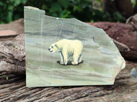 Hand Made Decoupage Bears on Stone Slabs x 3 From South Africa