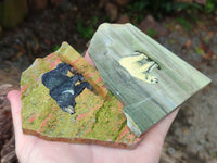 Hand Made Decoupage Bears on Stone Slabs x 3 From South Africa
