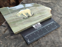 Hand Made Decoupage Bears on Stone Slabs x 3 From South Africa