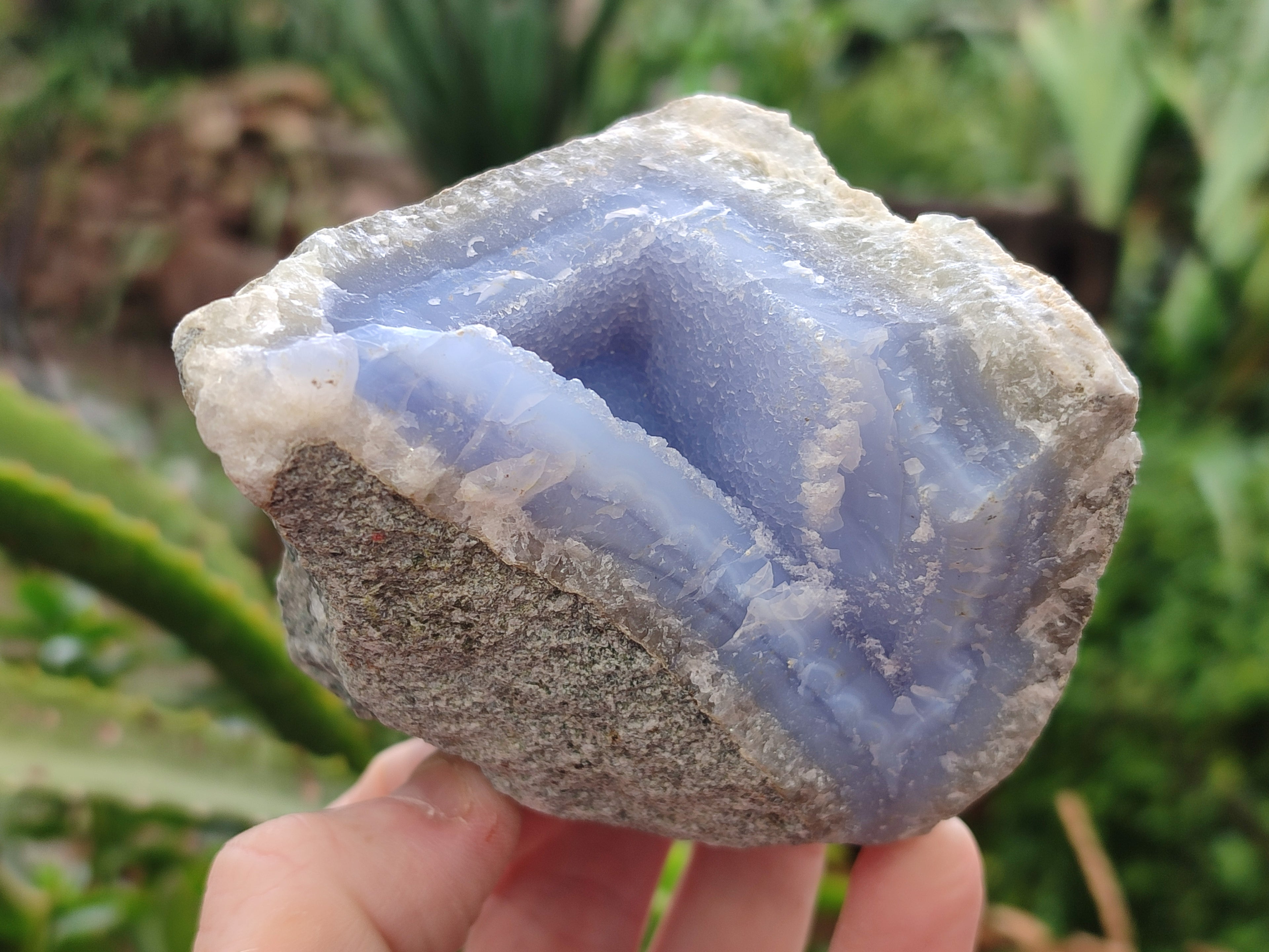 Natural Blue Lace Agate Geode Specimens x 6 From Nsanje, Malawi - Toprock Gemstones and Minerals 