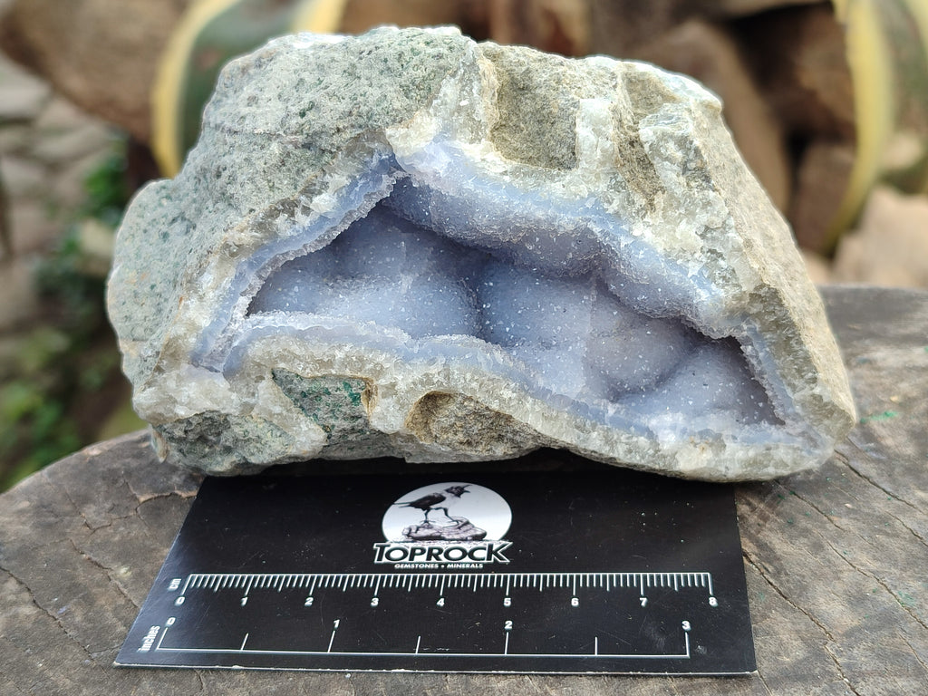 Natural Blue Lace Agate Geode Specimens x 6 From Nsanje, Malawi - Toprock Gemstones and Minerals 