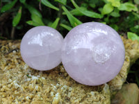 Polished Blue Girasol Rose Quartz Spheres x 4 From Madagascar