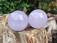 Polished Blue Girasol Rose Quartz Spheres x 4 From Madagascar