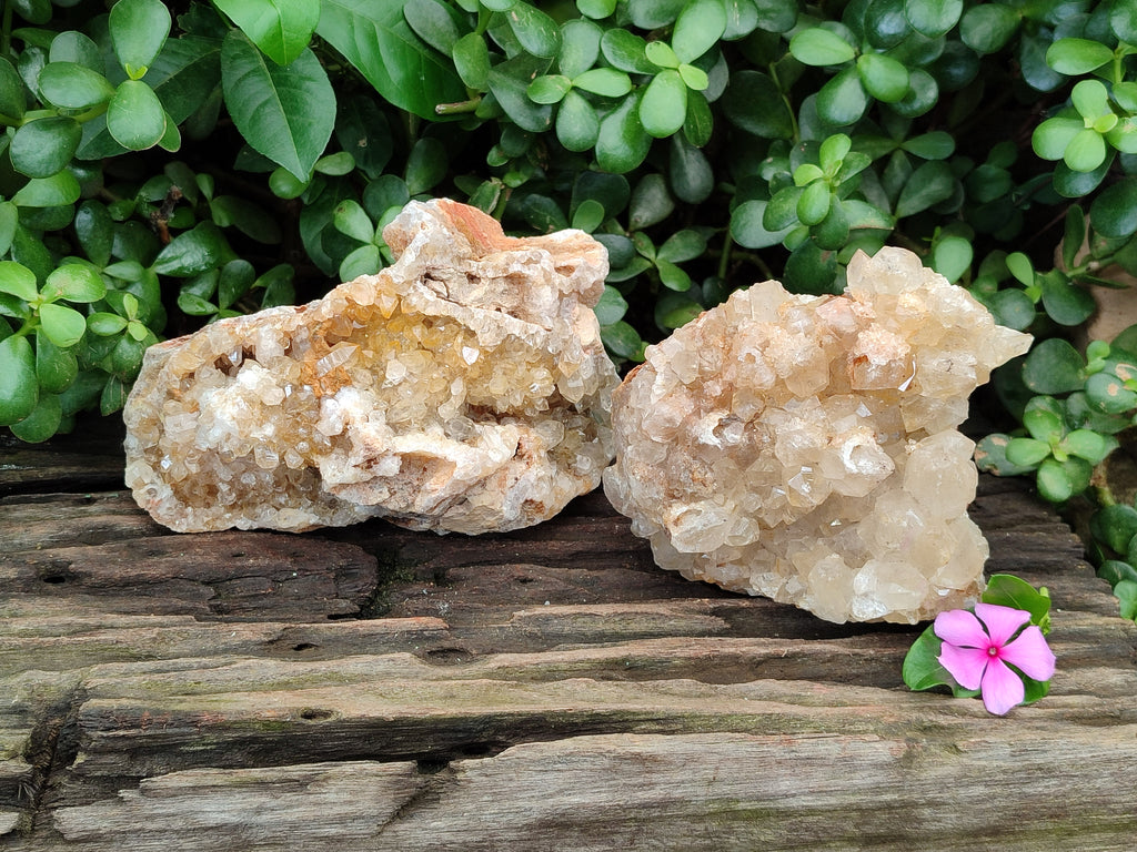 Natural Limonite Quartz Clusters x 2 From Solwezi, Zambia - Toprock Gemstones and Minerals 