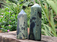 Polished Stromatolite Jasper Points x 2 From Katsepy, Madagascar