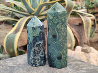 Polished Stromatolite Jasper Points x 2 From Katsepy, Madagascar