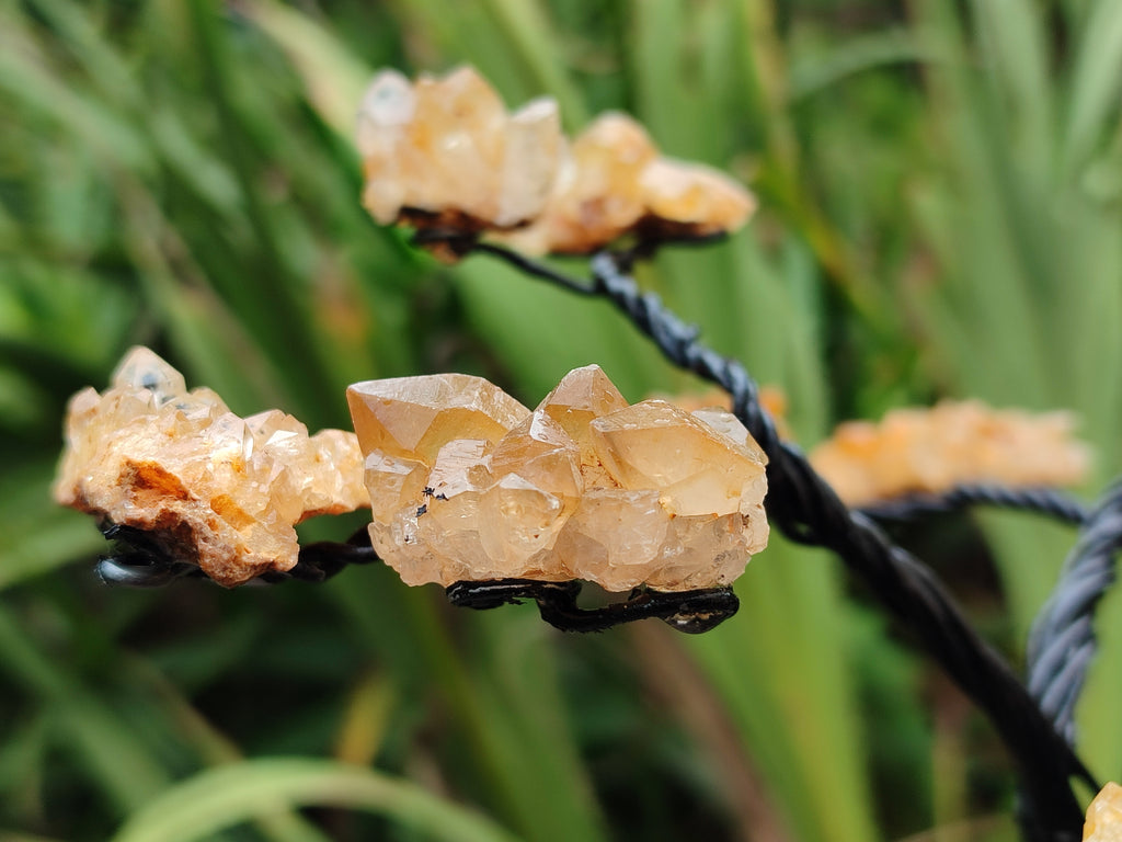 Hand Made Limonite Copper Wire Wrap Tree On Cobbed Crystal Base From KwaZulu, Natal, South Africa - Toprock Gemstones and Minerals 