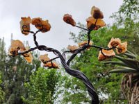 Hand Made Limonite Copper Wire Wrap Tree On Cobbed Crystal Base From KwaZulu, Natal, South Africa