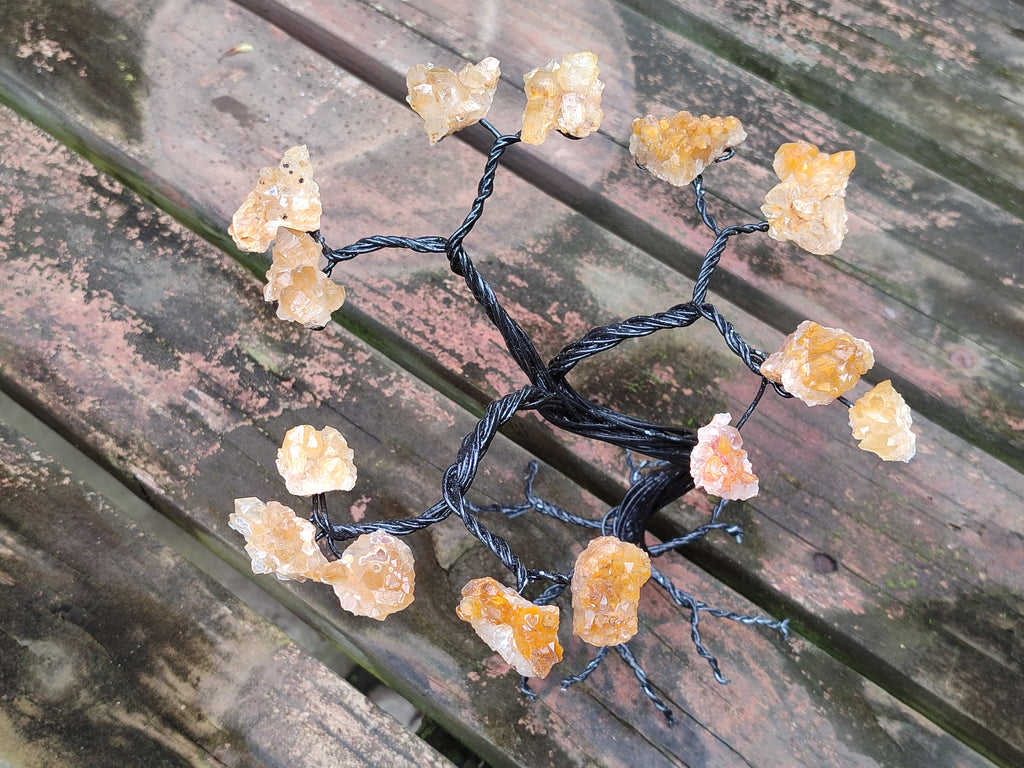 Hand Made Limonite Copper Wire Wrap Tree On Cobbed Crystal Base From KwaZulu, Natal, South Africa - Toprock Gemstones and Minerals 
