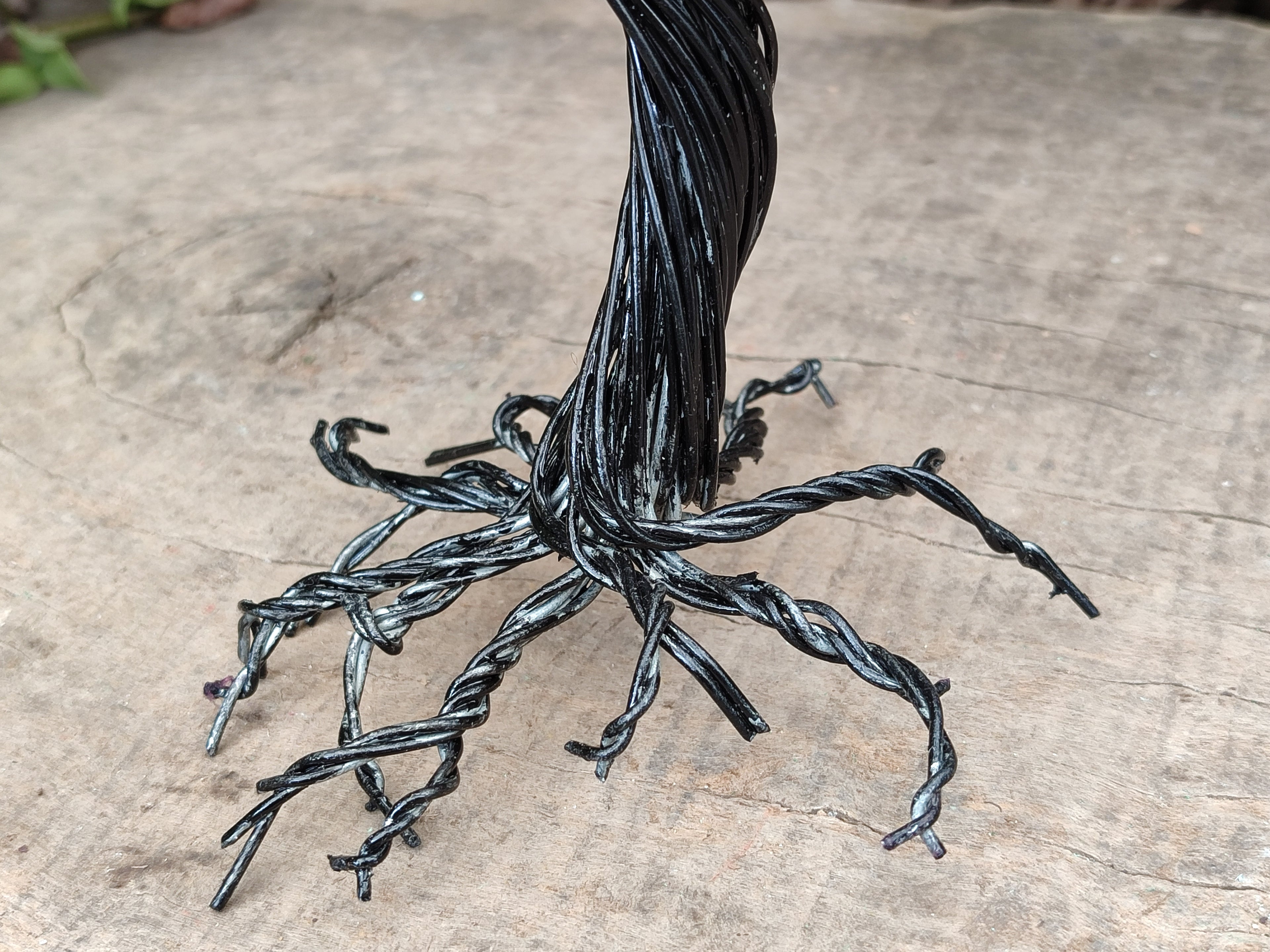 Hand Made Limonite Copper Wire Wrap Tree On Cobbed Crystal Base From KwaZulu, Natal, South Africa - Toprock Gemstones and Minerals 