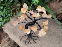 Hand Made Limonite Copper Wire Wrap Tree On Cobbed Crystal Base From KwaZulu, Natal, South Africa