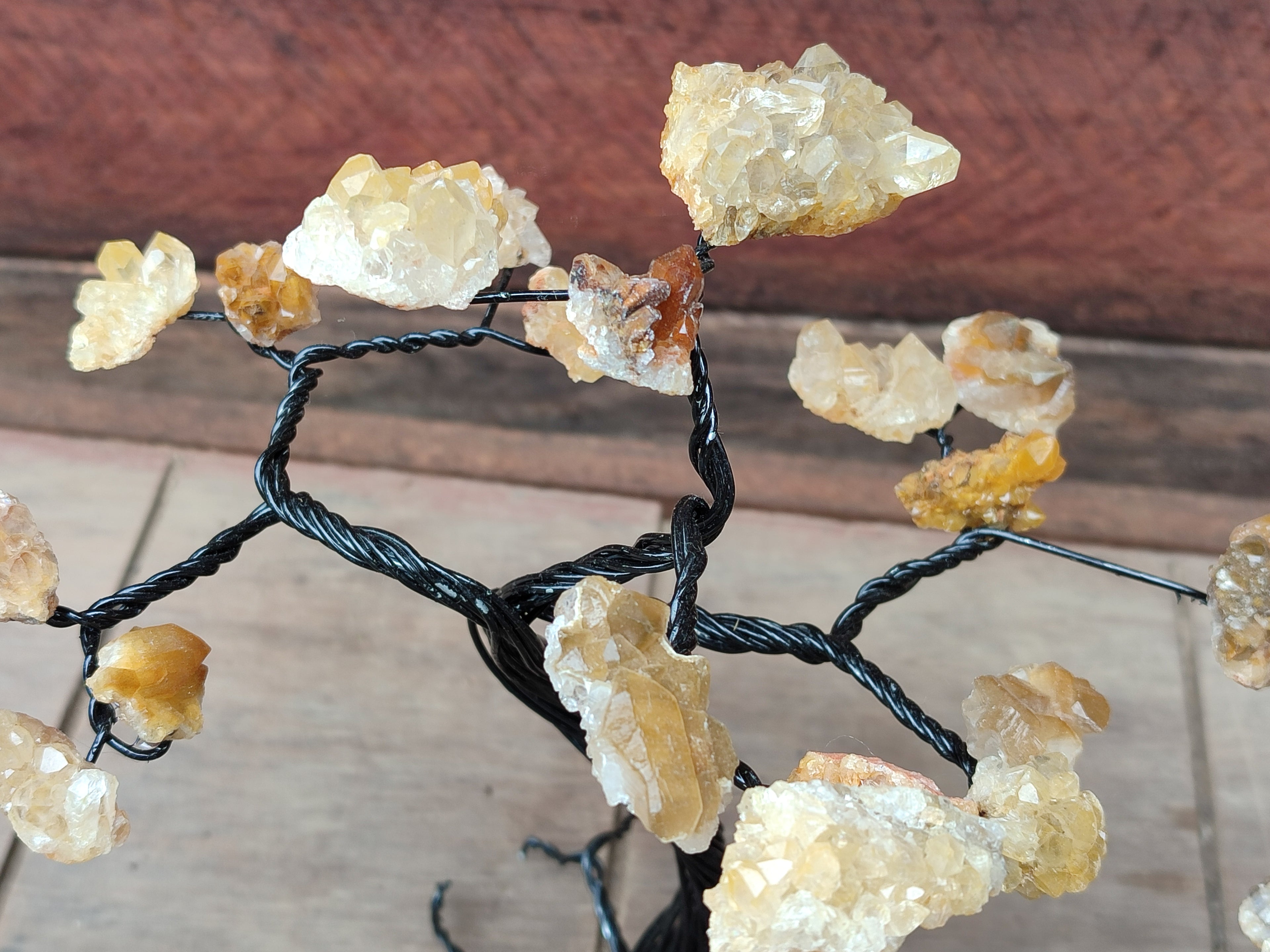 Hand Made Limonite Copper Wire Wrap Tree On Cobbed Crystal Base From KwaZulu, Natal, South Africa - Toprock Gemstones and Minerals 
