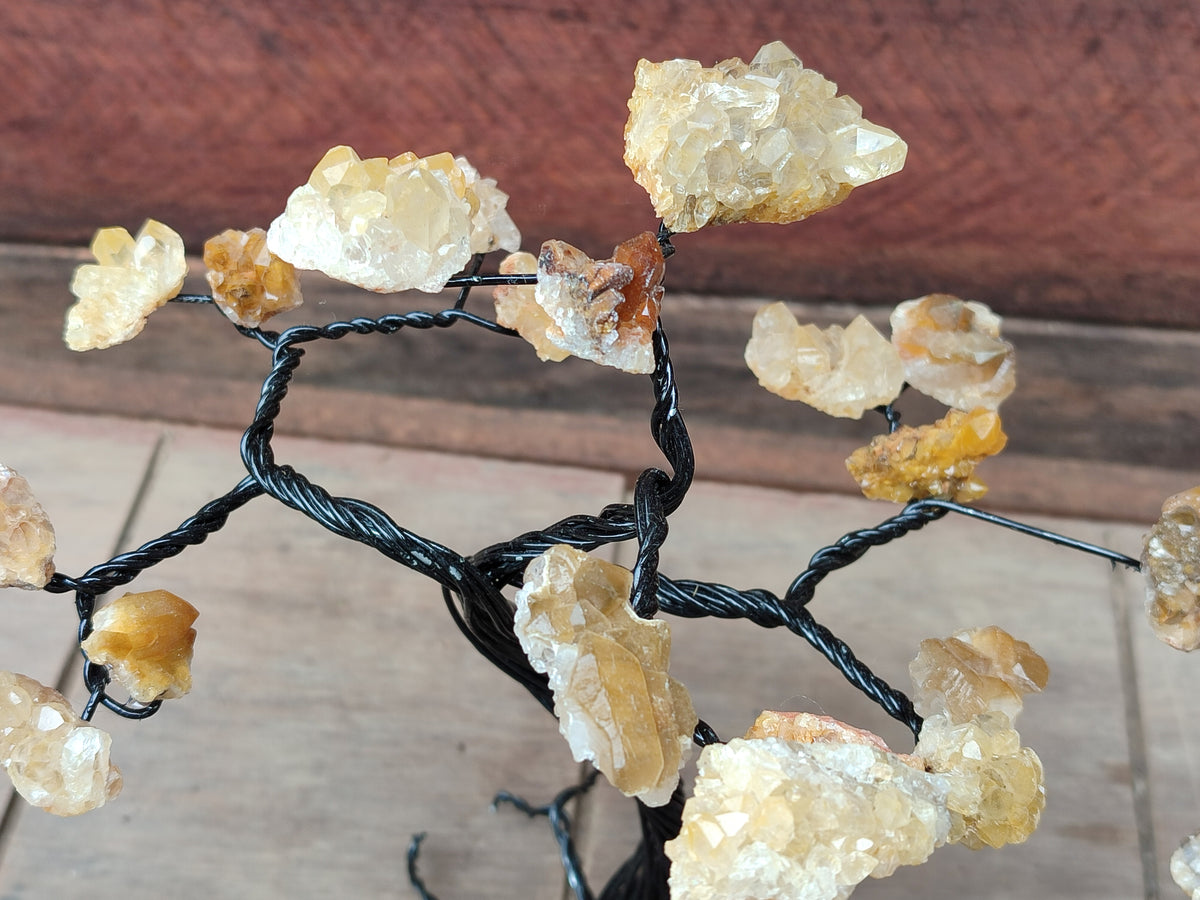 Hand Made Limonite Copper Wire Wrap Tree On Cobbed Crystal Base From KwaZulu, Natal, South Africa - Toprock Gemstones and Minerals 