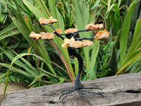Hand Made Limonite Copper Wire Wrap Tree On Cobbed Crystal Base From KwaZulu, Natal, South Africa