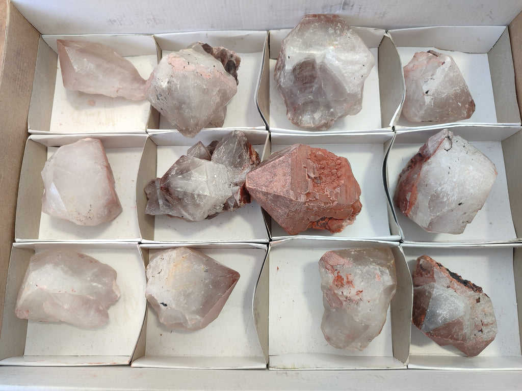 Natural Smokey Hematoid Quartz Crystals x 12 From Ambositra, Madagascar - Toprock Gemstones and Minerals 