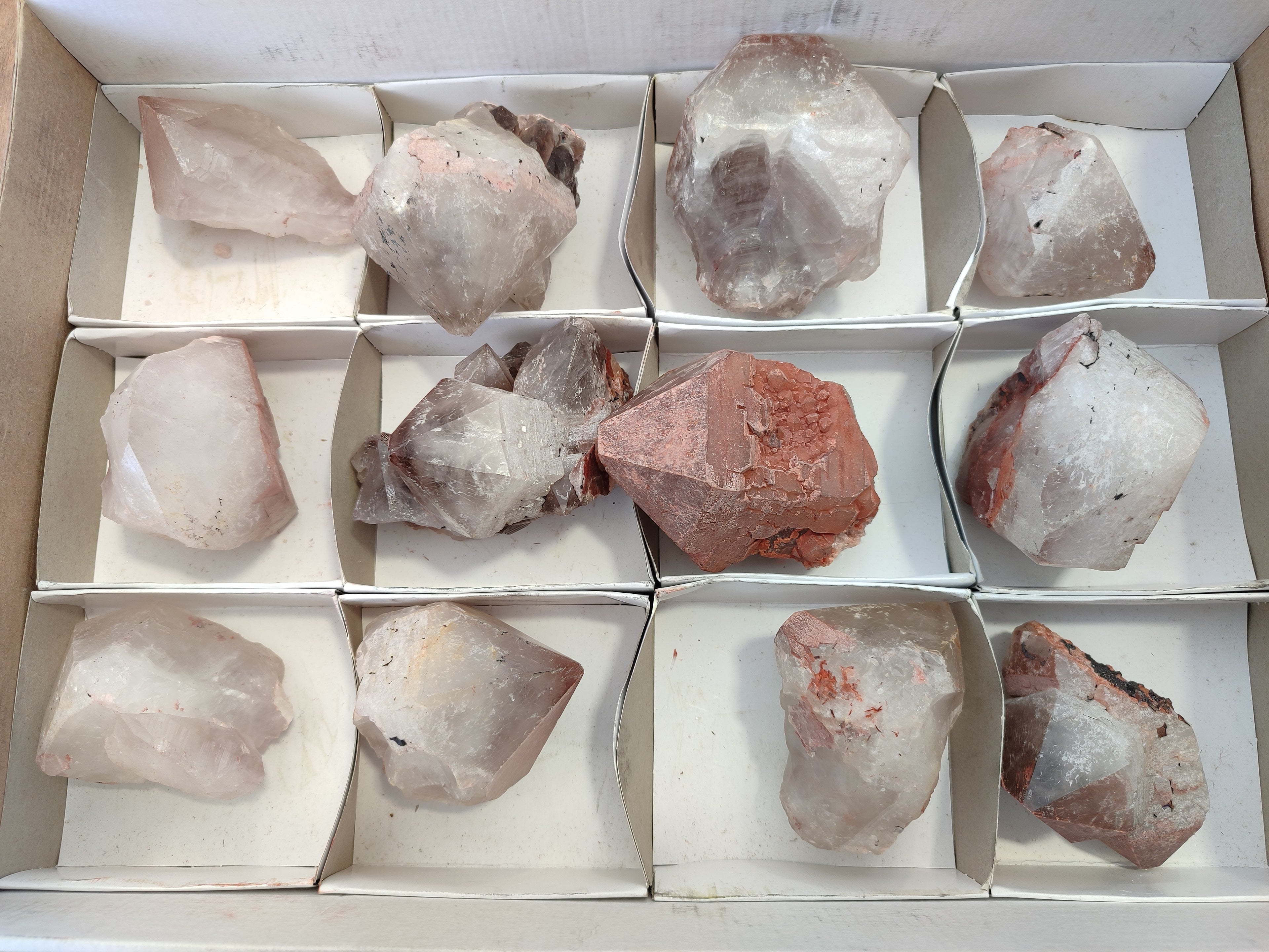 Natural Smokey Hematoid Quartz Crystals x 12 From Ambositra, Madagascar - Toprock Gemstones and Minerals 