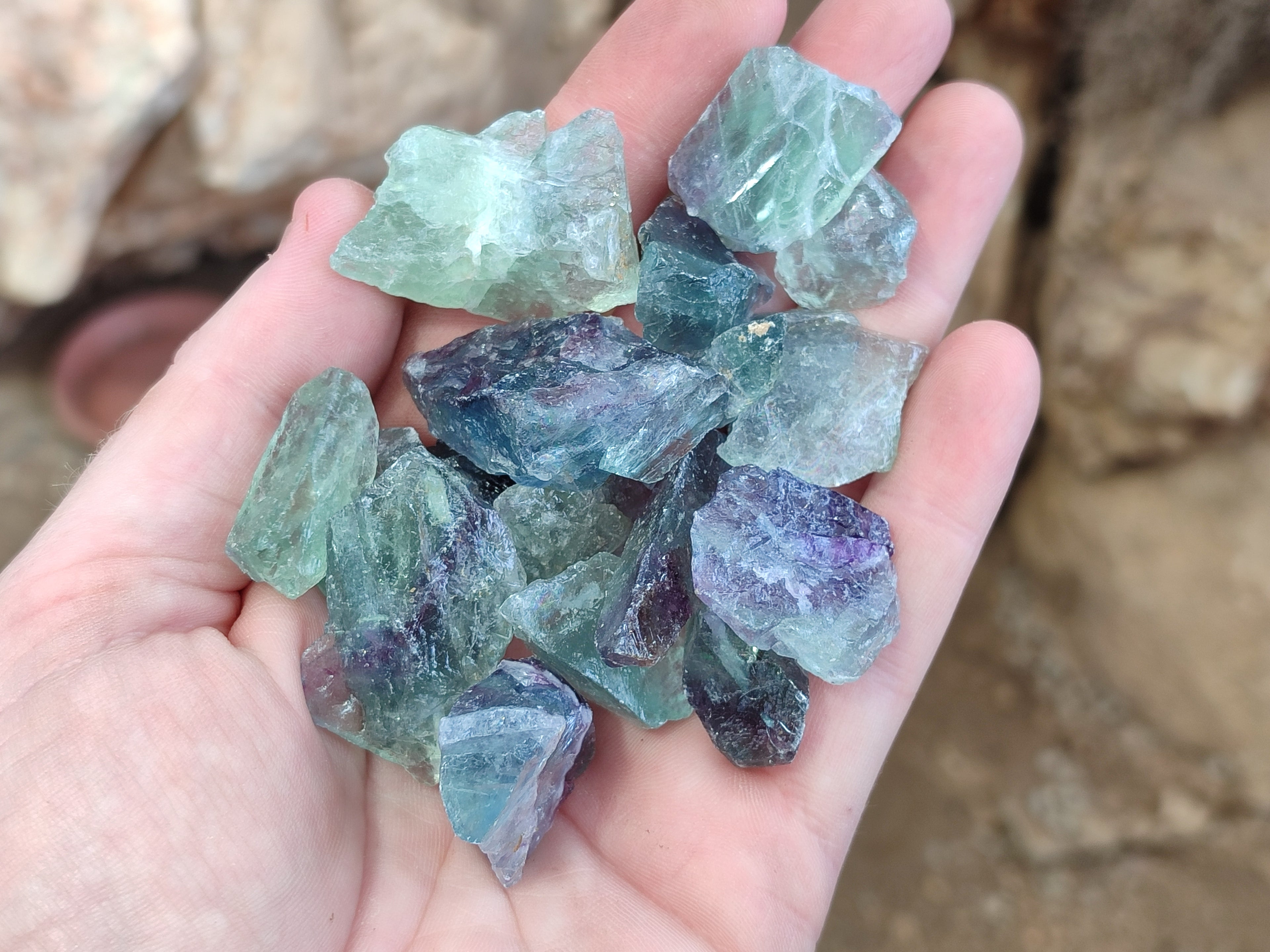 Natural Watermelon Fluorite Cobbed Specimens x 4.02 kg Lot From Uis, Namibia - Toprock Gemstones and Minerals 