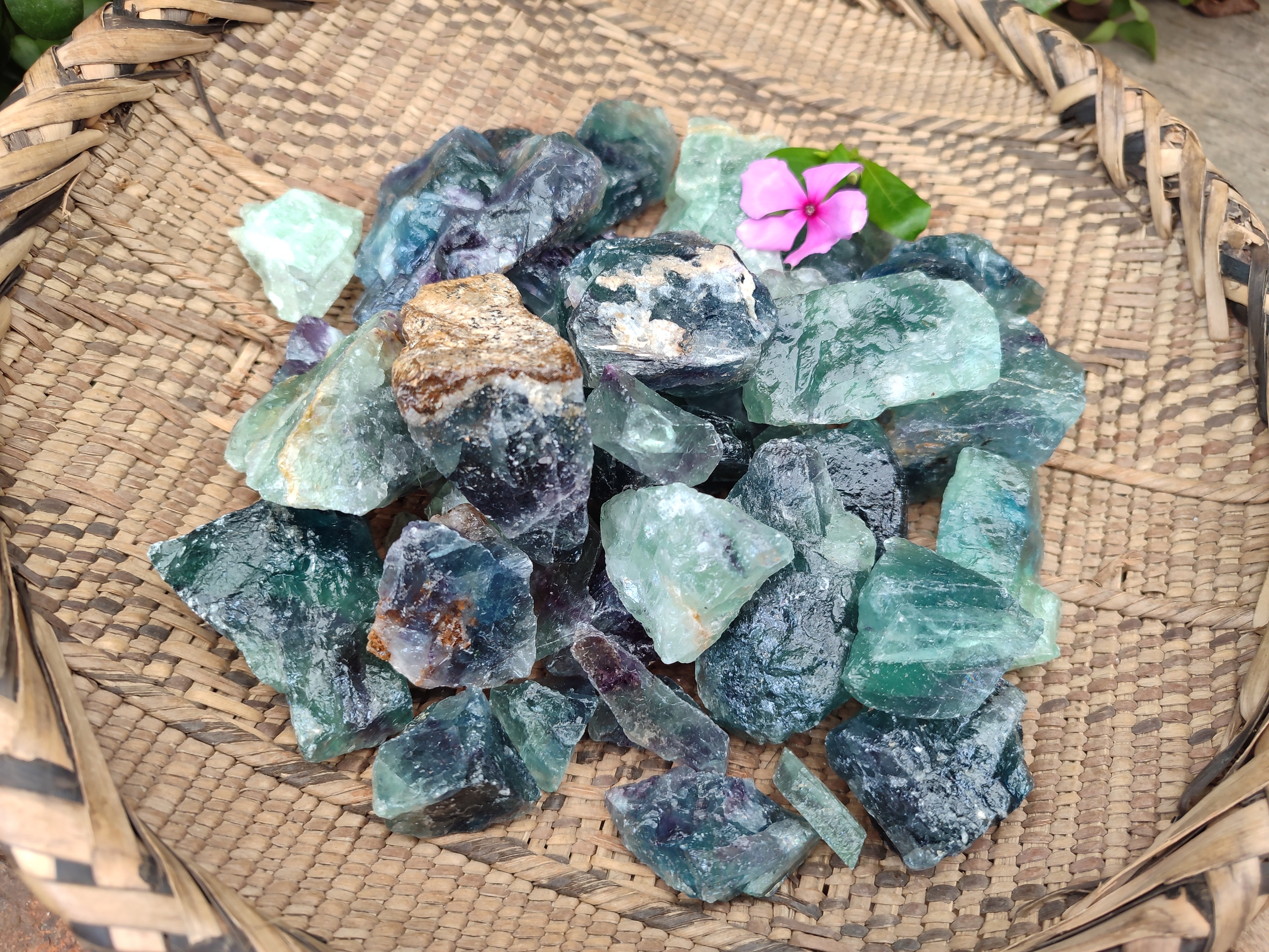 Natural Watermelon Fluorite Cobbed Specimens x 4.02 kg Lot From Uis, Namibia - Toprock Gemstones and Minerals 