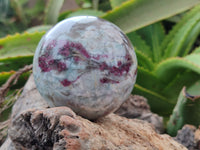 Polished Rubellite Pink Tourmaline Spheres x 2 From Ambatondrazaka, Madagascar