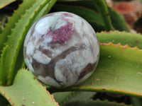 Polished Rubellite Pink Tourmaline Spheres x 2 From Ambatondrazaka, Madagascar
