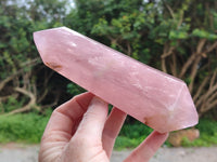 Polished Double Terminated Rose Quartz Points x 3 From Ambatondrazaka, Madagascar
