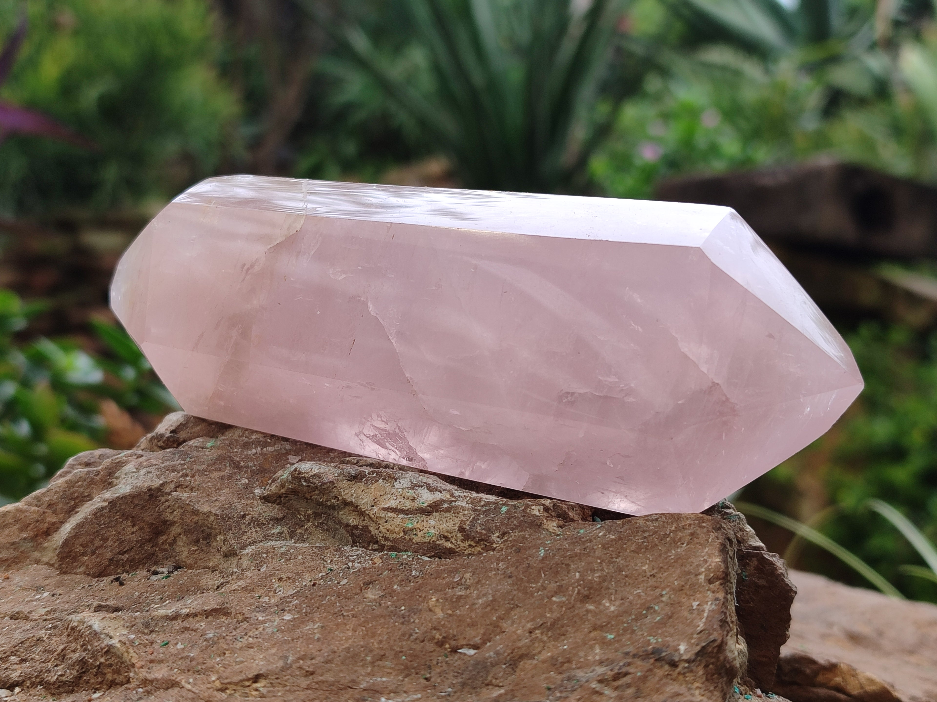 Polished Double Terminated Rose Quartz Points x 3 From Ambatondrazaka, Madagascar - Toprock Gemstones and Minerals 