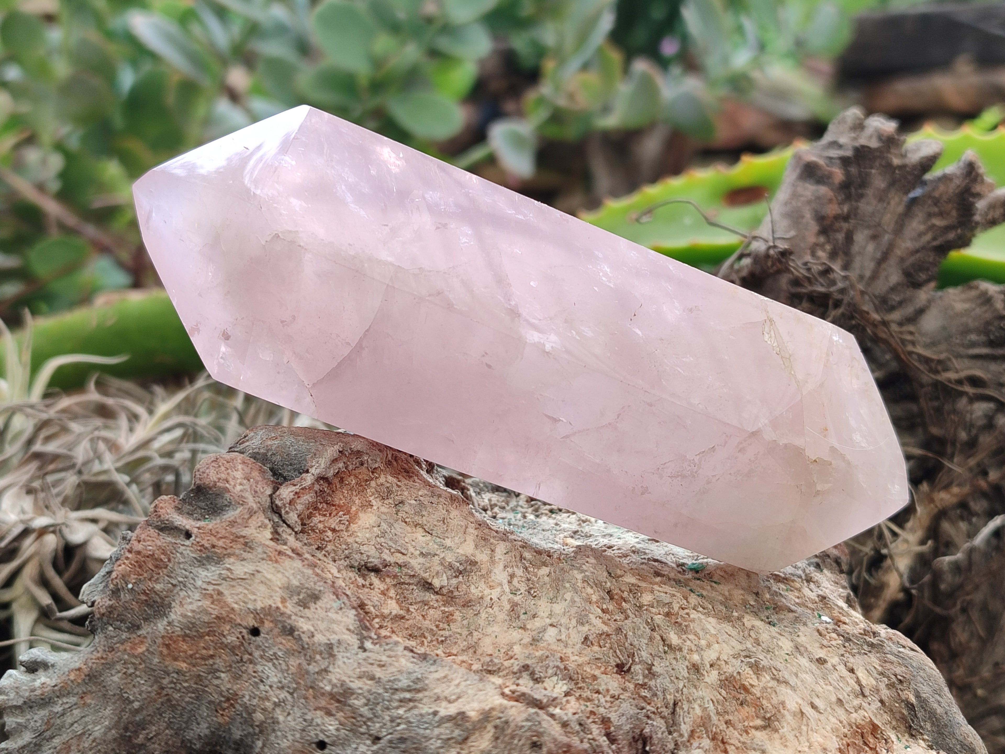 Polished Double Terminated Rose Quartz Points x 3 From Ambatondrazaka, Madagascar - Toprock Gemstones and Minerals 