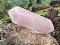 Polished Double Terminated Rose Quartz Points x 3 From Ambatondrazaka, Madagascar