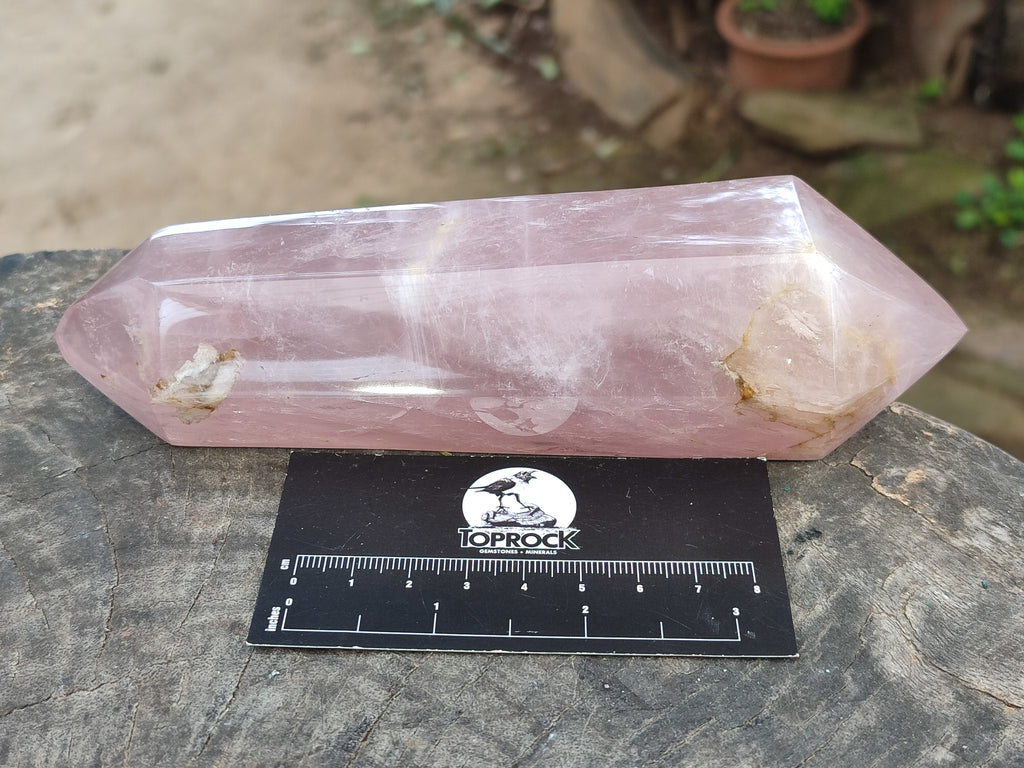 Polished Double Terminated Rose Quartz Points x 3 From Ambatondrazaka, Madagascar - Toprock Gemstones and Minerals 