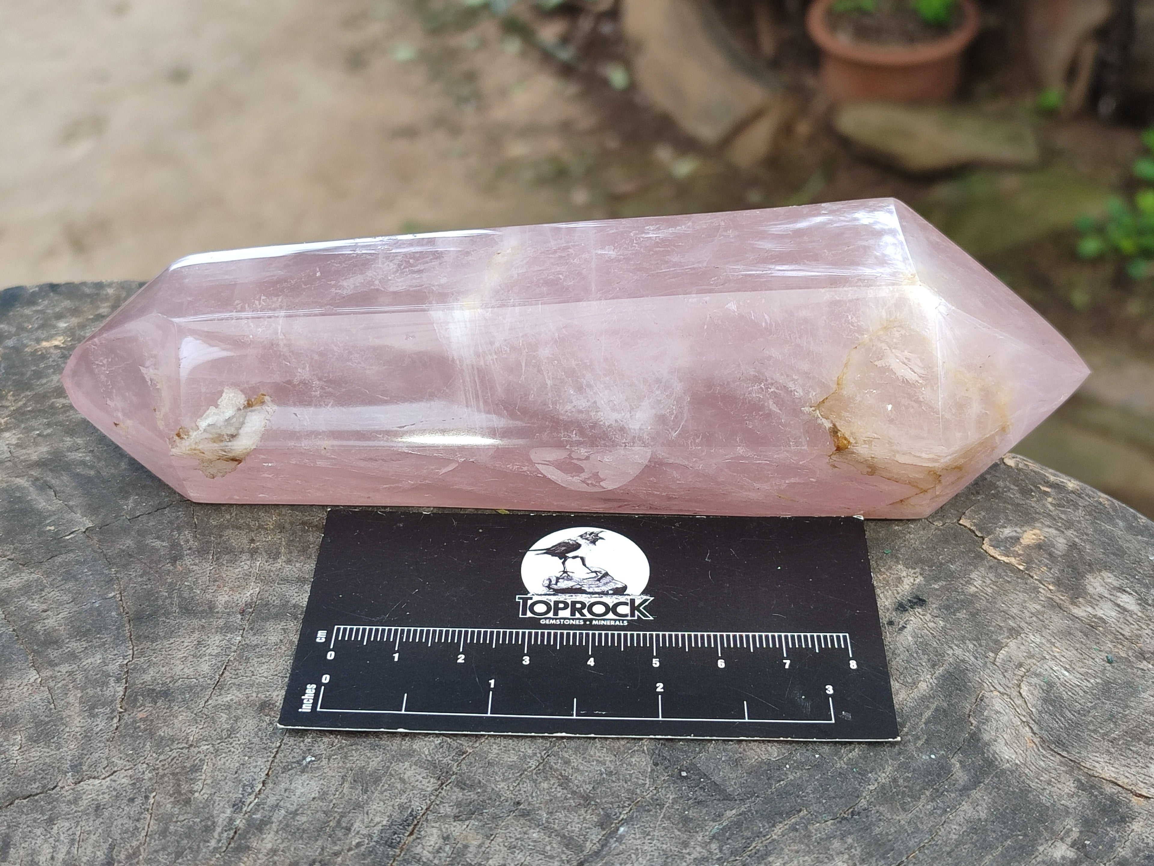 Polished Double Terminated Rose Quartz Points x 3 From Ambatondrazaka, Madagascar - Toprock Gemstones and Minerals 