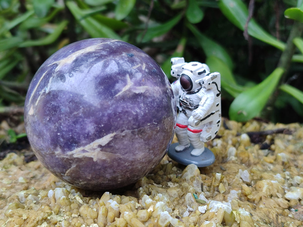 Polished Lepidolite with Pink Rubellite Spheres x 4 From Ambatondrazaka, Madagascar - Toprock Gemstones and Minerals 