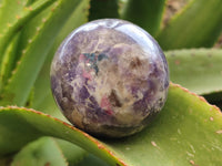 Polished Lepidolite with Pink Rubellite Spheres x 4 From Ambatondrazaka, Madagascar