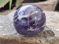 Polished Lepidolite with Pink Rubellite Spheres x 4 From Ambatondrazaka, Madagascar