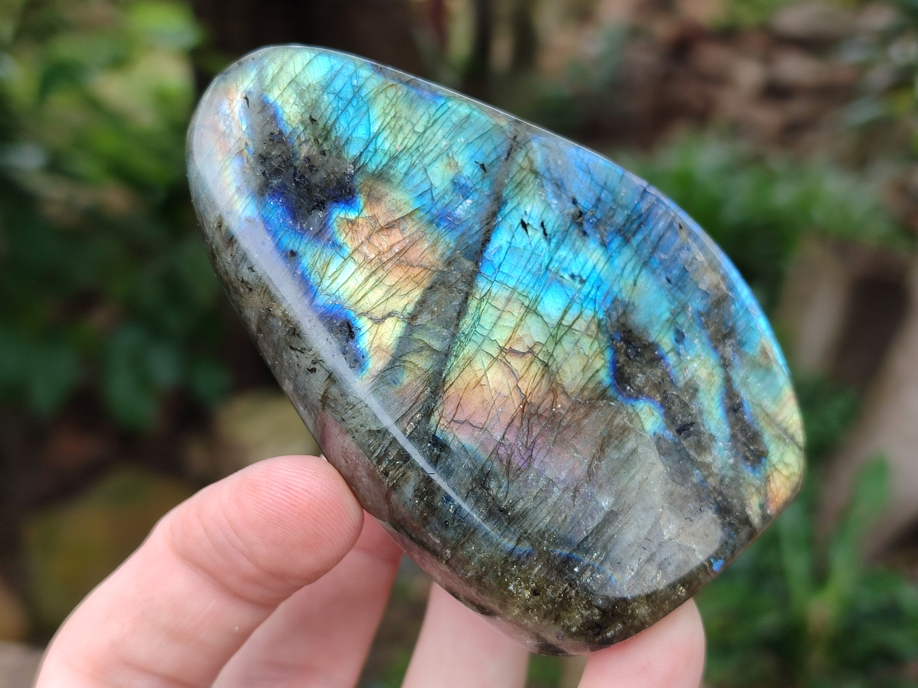 Polished Labradorite Standing Free Forms x 4 From Tulear, Madagascar - Toprock Gemstones and Minerals 