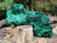 Natural Silky Malachite Specimens x 6 From Kasompe, Congo - Toprock Gemstones and Minerals 