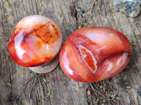 Polished Carnelian Palm Stones x 12 From Madagascar