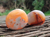 Polished Carnelian Palm Stones x 12 From Madagascar
