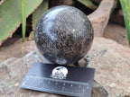 Polished Black Tourmaline Standing Free Forms and Sphere x 2 From Madagascar - Toprock Gemstones and Minerals 