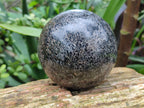 Polished Black Tourmaline Standing Free Forms and Sphere x 2 From Madagascar - Toprock Gemstones and Minerals 