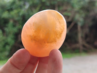Polished Orange Twist Calcite Leaf Palm Stones x 25 From Maevantanana, Madagascar