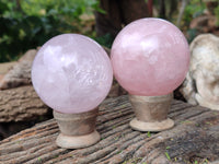 Polished Rose Quartz Spheres x 4 From Ambatondrazaka, Madagascar