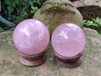 Polished Rose Quartz Spheres x 4 From Ambatondrazaka, Madagascar