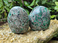 Polished Emerald Mica In Matrix Standing Free Forms x 4 From Mutoko, Zimbabwe - Toprock Gemstones and Minerals 