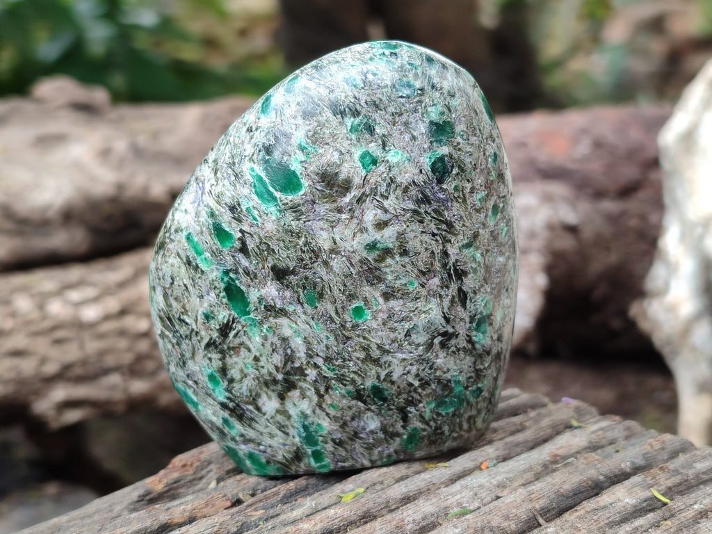 Polished Emerald Mica In Matrix Standing Free Forms x 4 From Mutoko, Zimbabwe - Toprock Gemstones and Minerals 