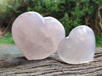 Polished Girasol Rose Quartz Hearts x 3 From Ambatondrazaka, Madagascar
